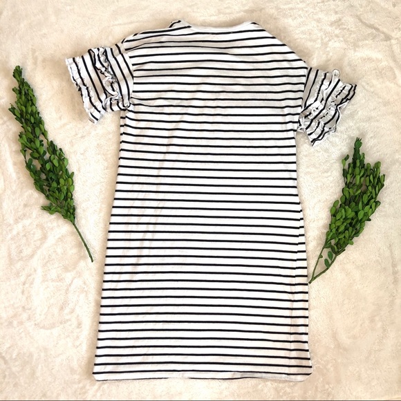 Adrianna Papell Cotton Ruffle Sleeve Dress - Picture 2 of 4